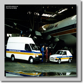 New BCal vehicles - Hangar 3 Gatwick – 1987